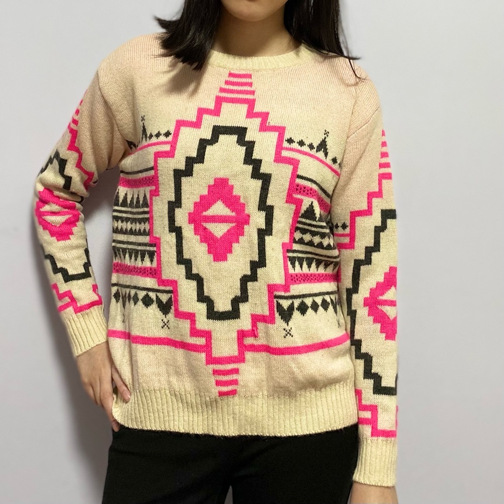Knit patterned sweater
